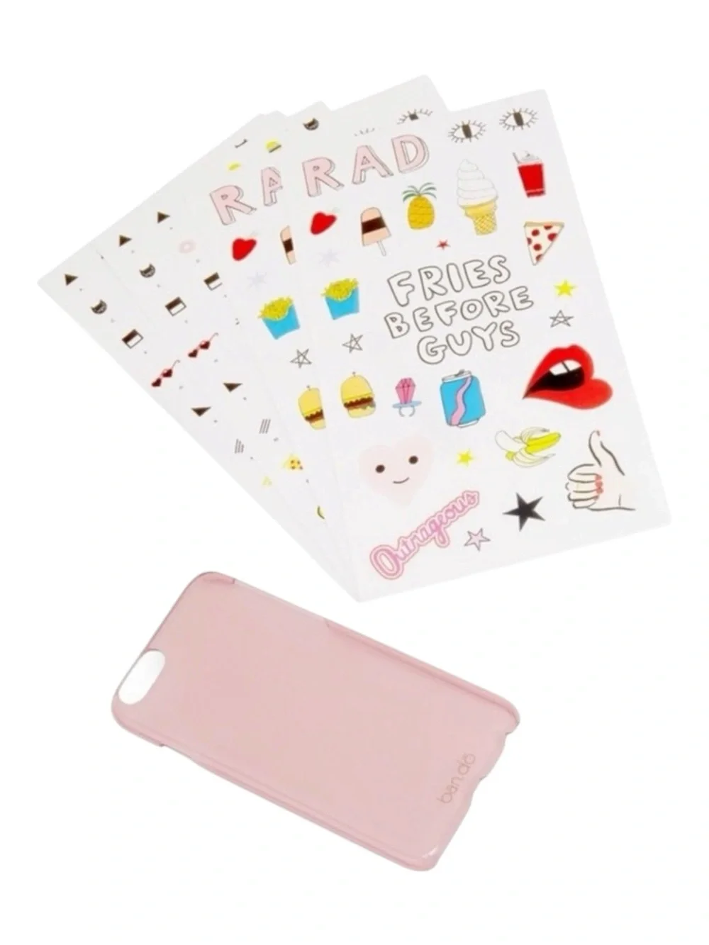 new Bando  Fries Before Guys  iPhone 6 7 Case  Clear Pink Lips Stickers 